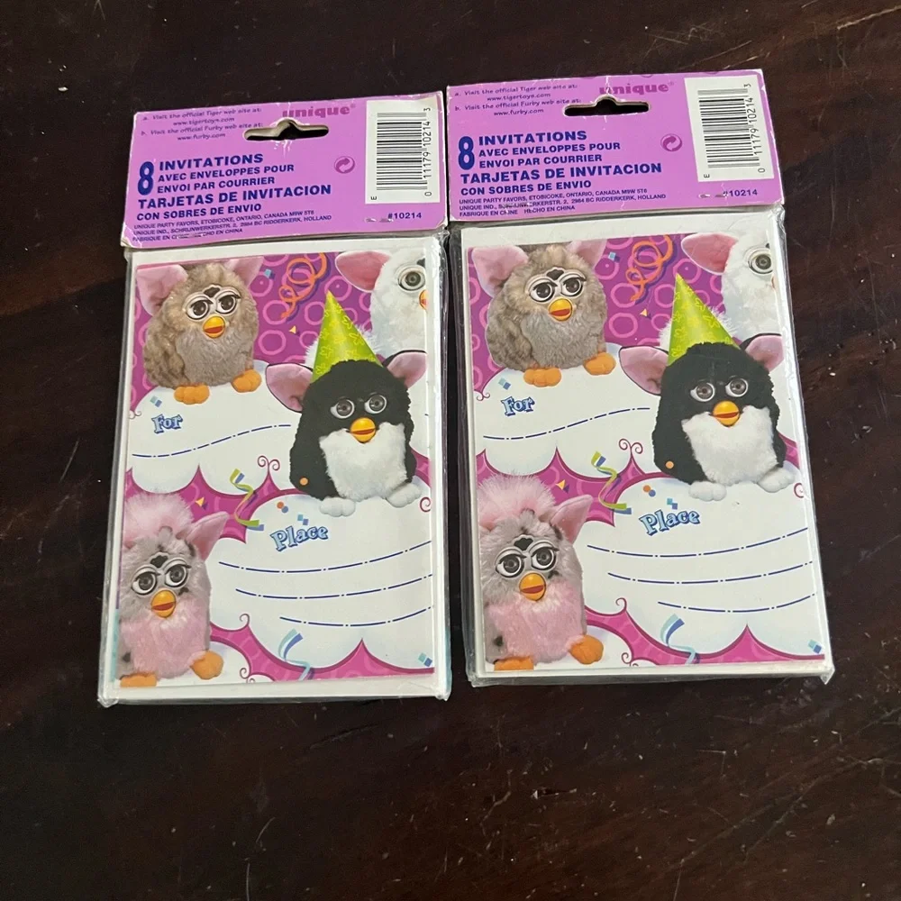 1999 Furby Party Vintage Birthday packs of invitations